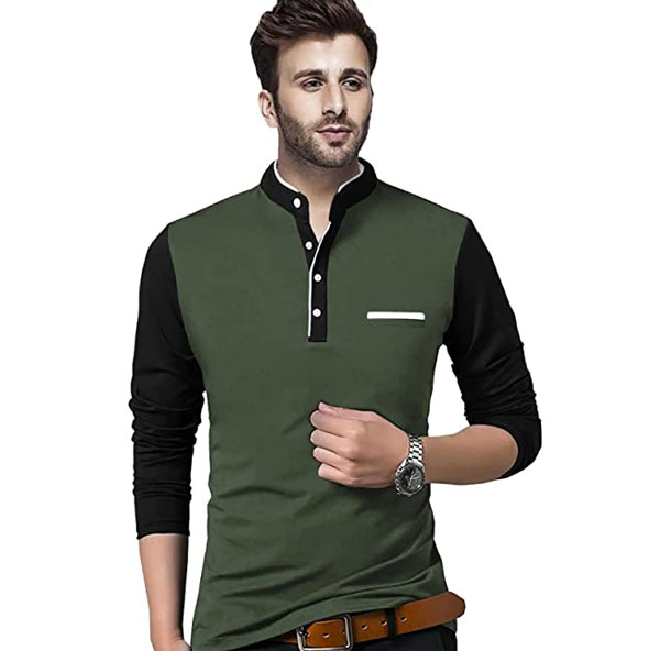 Men's T-shirts Henley Neck