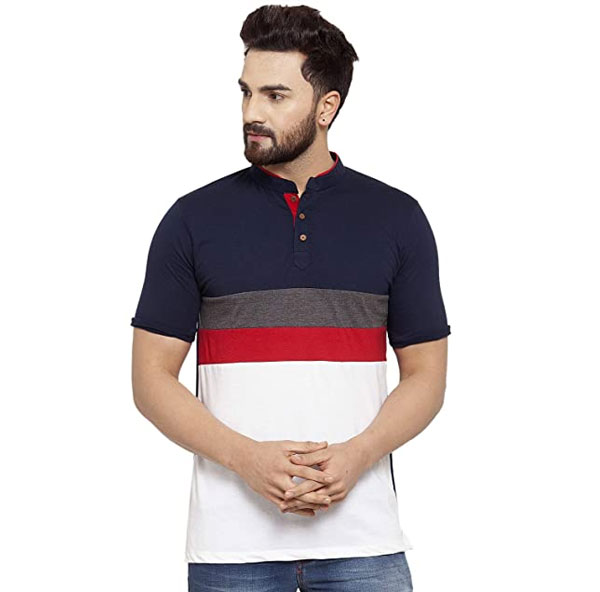 Men's T-shirts Mandarin Neck